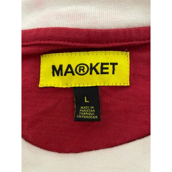 Market formerly Chinatown Market Retro Color Block Red White Purple TShirt Large - Picture 4 of 6